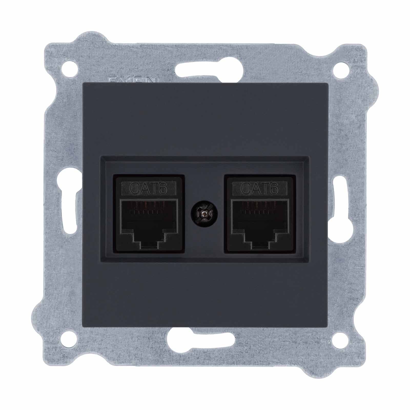 Exen Füme Modül+Kapak  Ikili Data Prizi Cat6