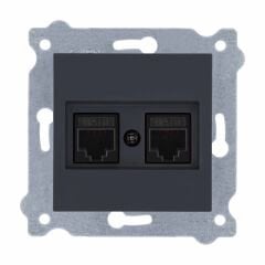 Exen Füme Modül+Kapak  Ikili Data Prizi Cat6