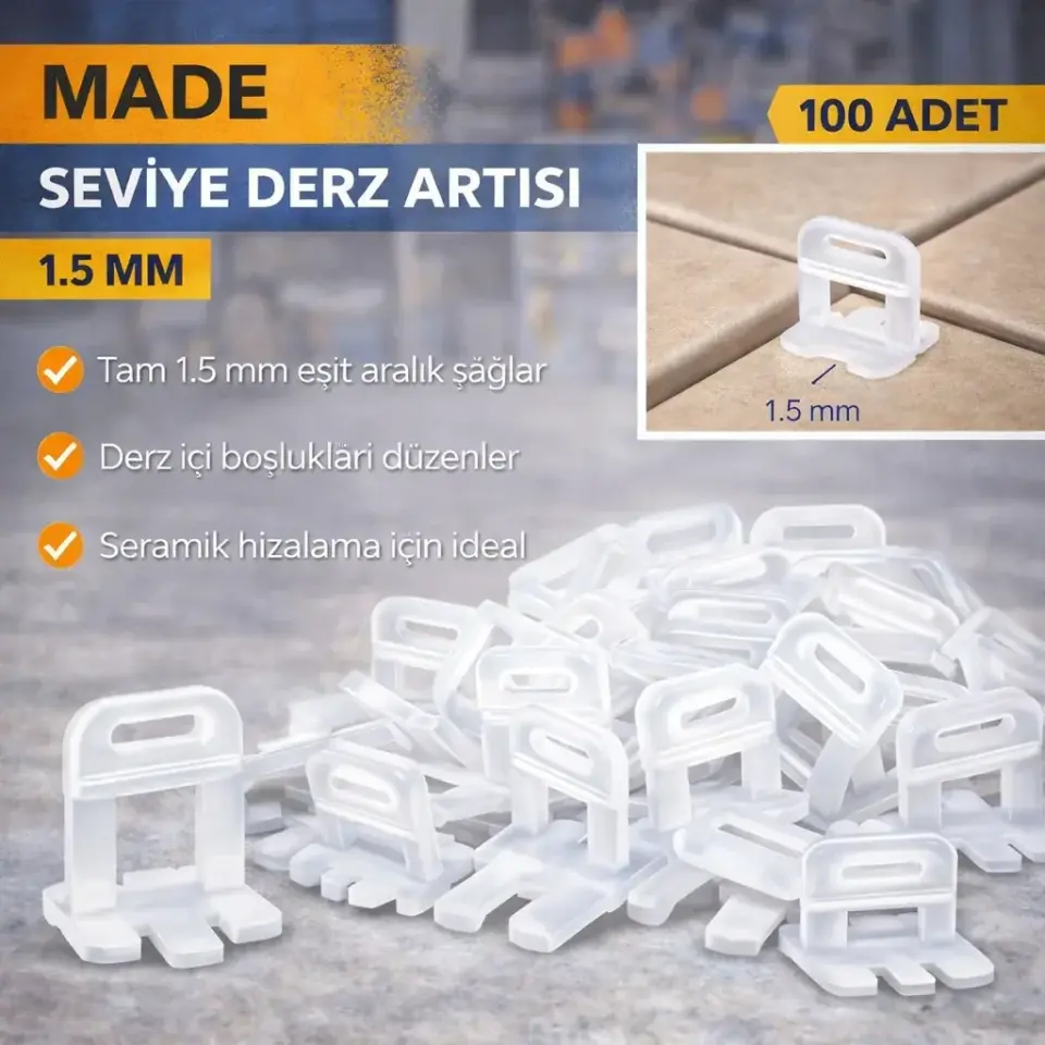 Made Seviye Derz Artisi 1 Mm 100 Adet