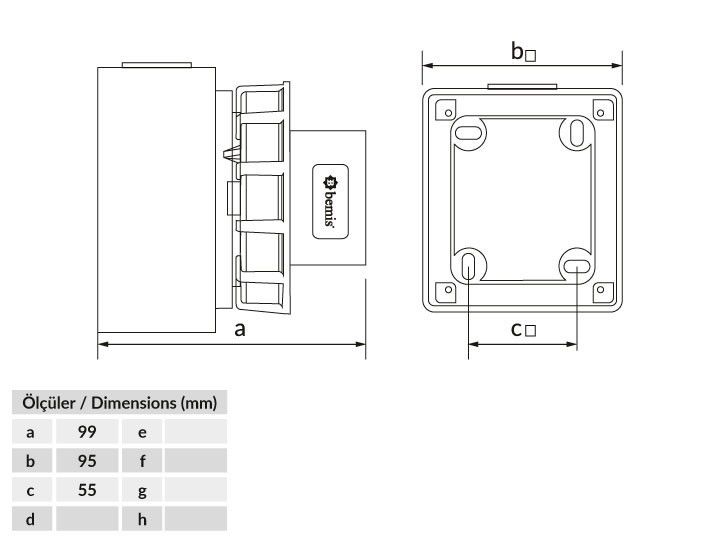 Bemis  2/16A. Duvar Fiş IP67 BC1-1102-7210