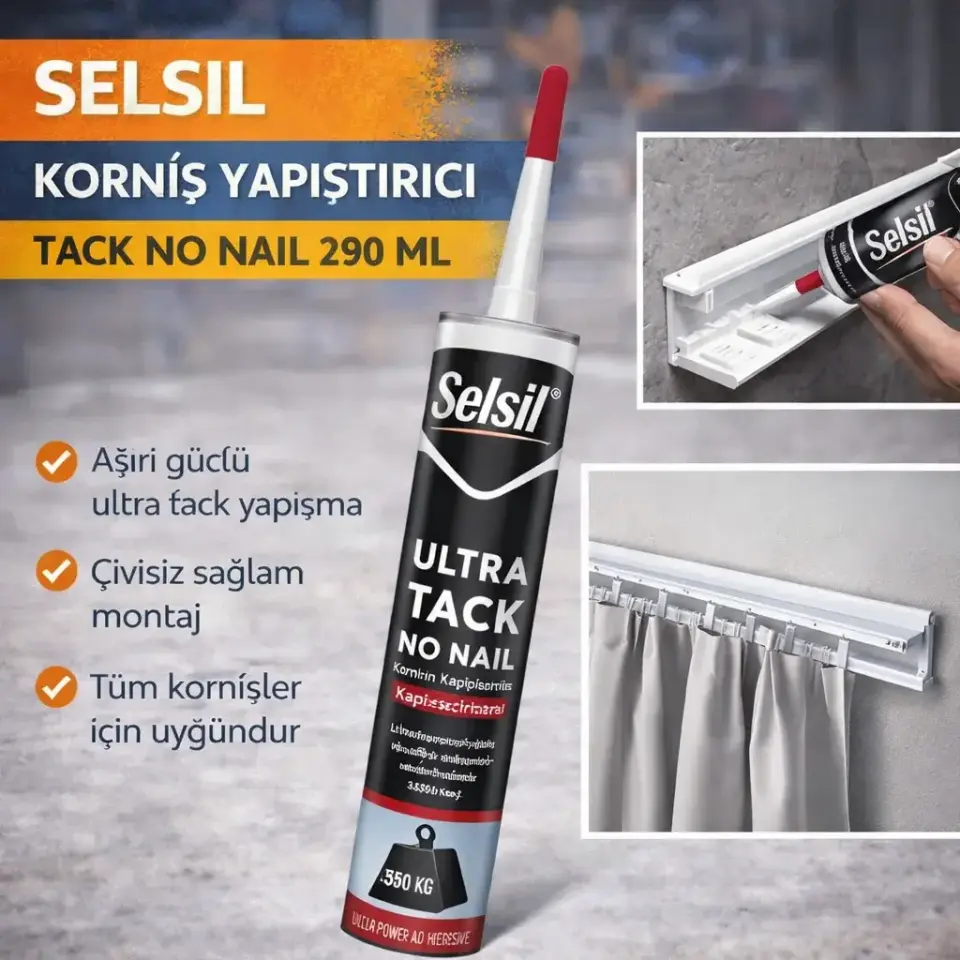 Selsil Kornis Yapistirici Tack No Nail 290 Ml
