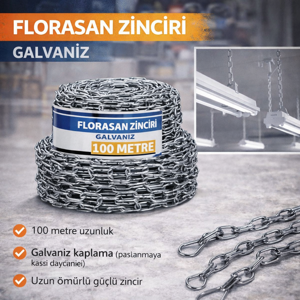 Florasan Zinciri Galvaniz 100 Metre