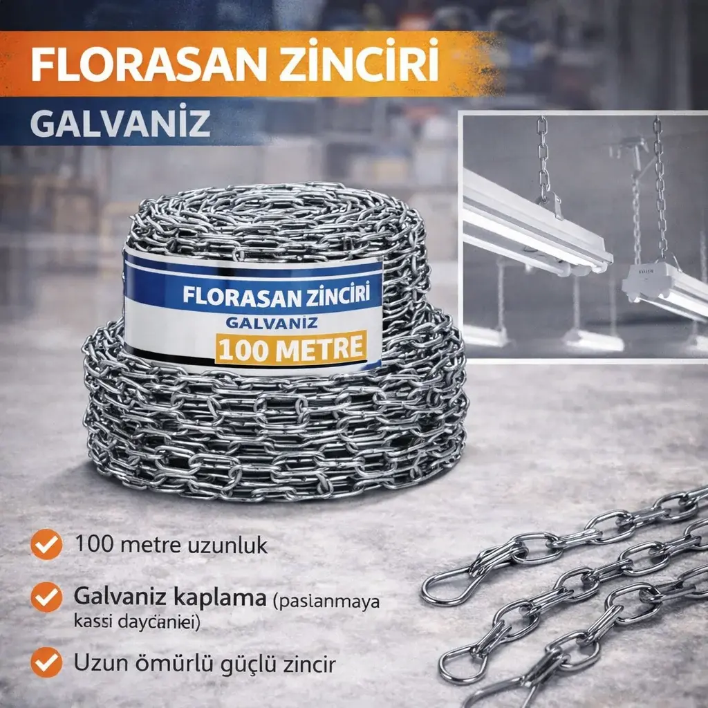 Florasan Zinciri Galvaniz 100 Metre