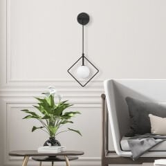 Aydinlatmadunyam Aplik BlackWhite Geometri-11120