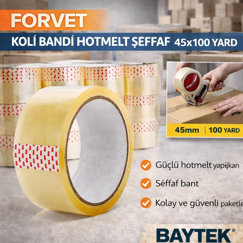 Forvet Koli Bandi Holtmelt Seffaf 45 X100 Yrd