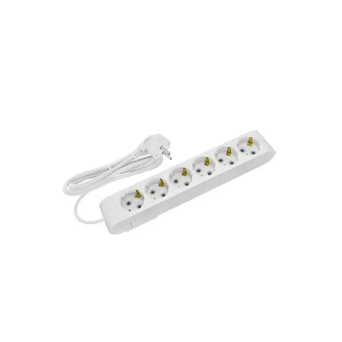 Horoz 210-005-601 DECO 6 LI TOPRAKLI BEYAZ GRUP PRIZ (5M) (3*1)