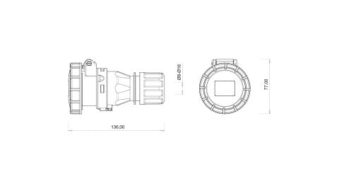Bemis  3/16A. Uzatma Priz IP67 BC1-1103-7312