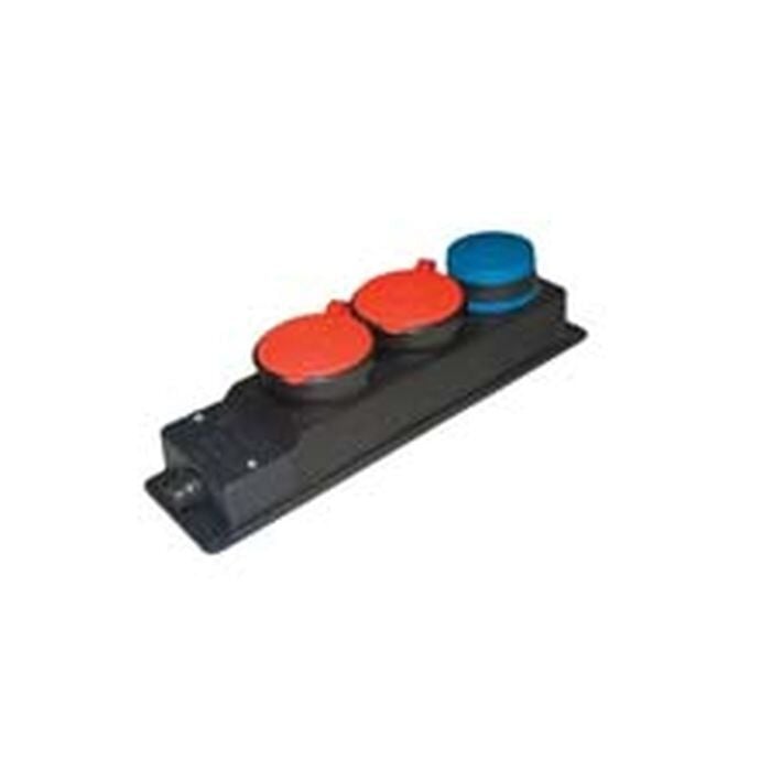 Cetsan 2 x 3/25A. + 1/16A. Kauçuk 3'lü Grup Priz TNP.316 - 1 Adet