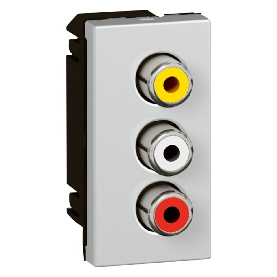 Legrand  Sistem Armada Üçlü audio - video prizi - dişi RCA -alüminyum - 1modül LEG-079254