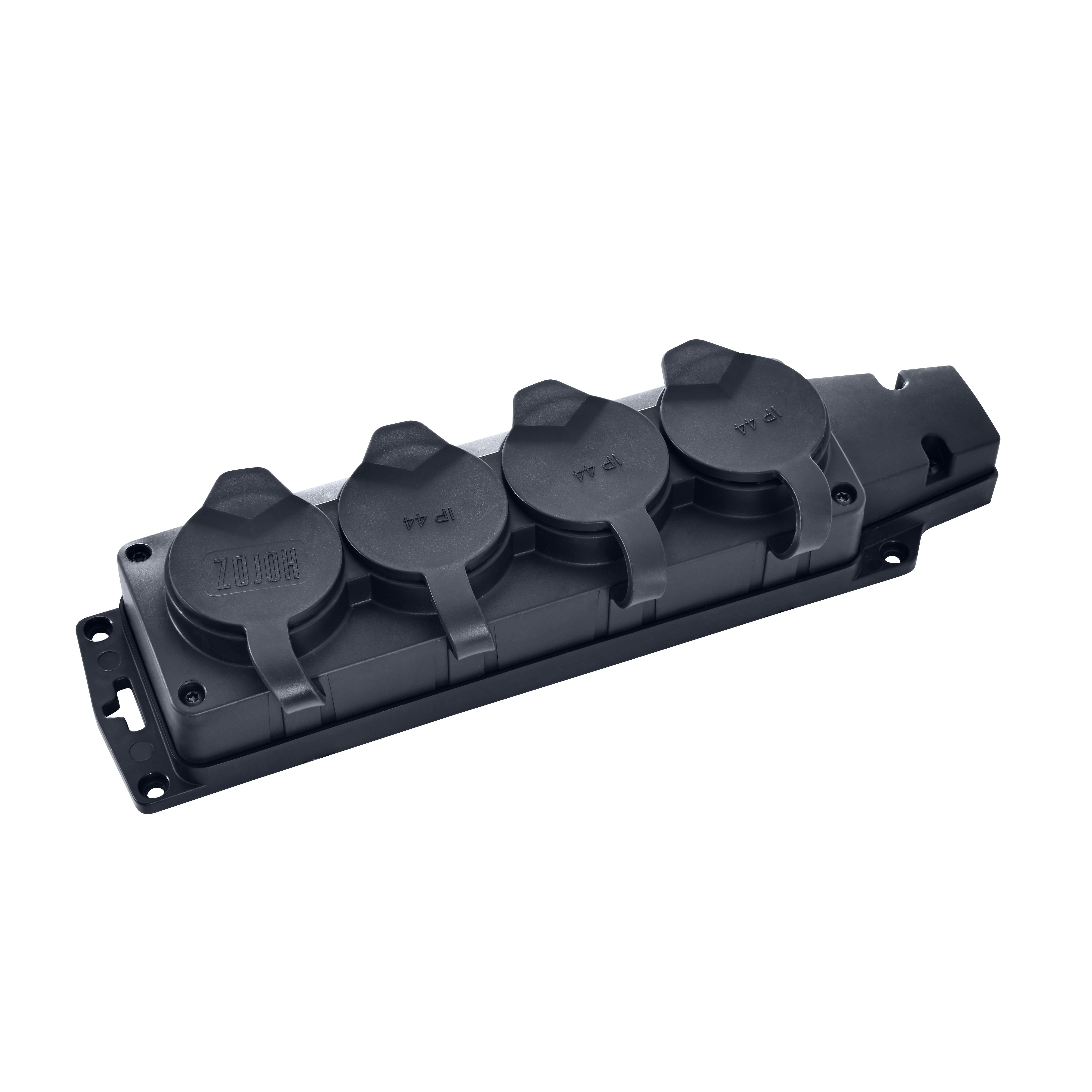 Horoz 220-000-401 KAUÇUK 4'LÜ GRUP PRIZ SIYAH