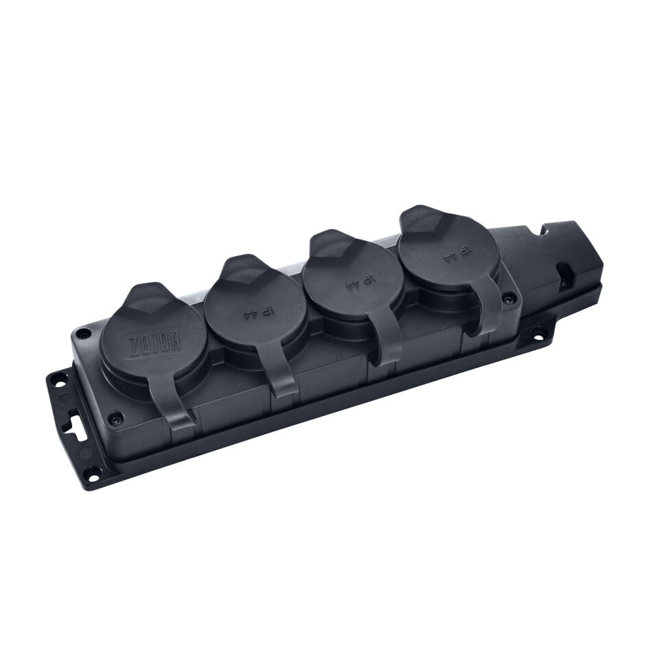 Horoz 220-000-401 KAUÇUK 4'LÜ GRUP PRIZ SIYAH