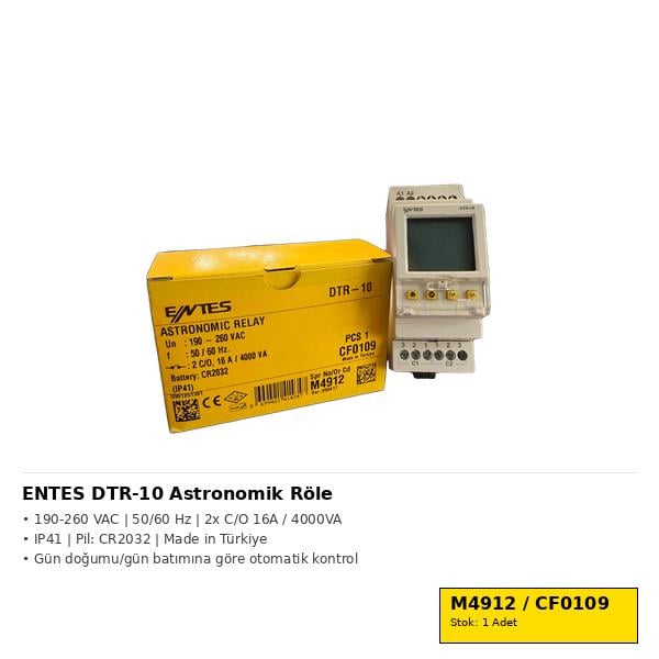 ENTES-M4912 DTR-10 Astronomik Zaman Rölesi (Çift Kontaklı), IP41 - ENTES-M4912 DTR-10 Astronomik Zaman Rölesi (Çift Kont