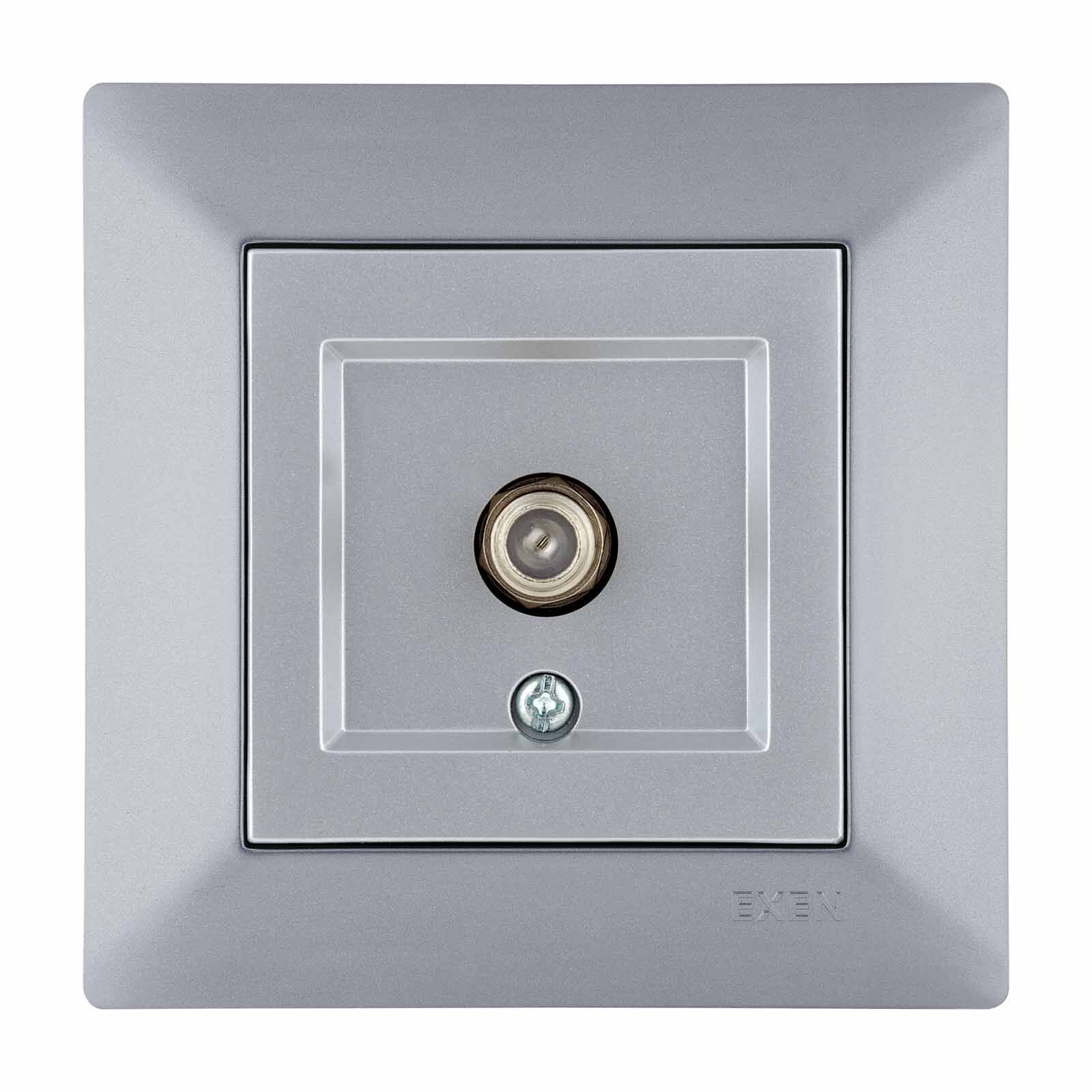 Exen Odak Gümüs Uydu Prizi (F Konnektör) Komple Takim