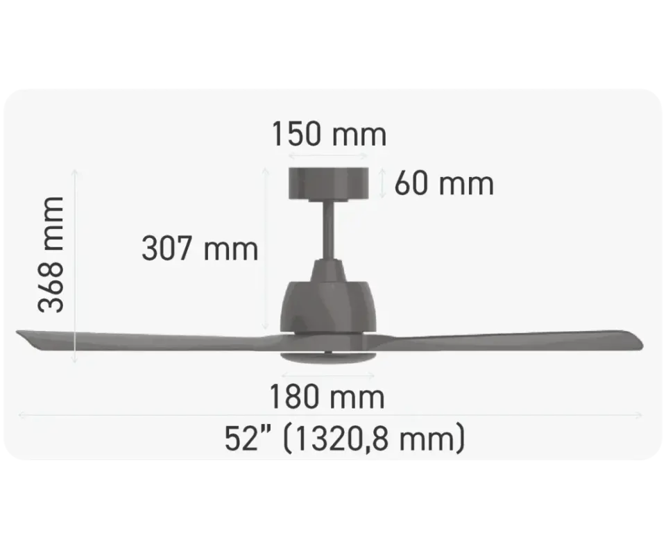 ACK AF52-00101 Tavan Fani Siyah  35W Dc Motor 52 Inc (132Cm) Uzaktan Kumandali