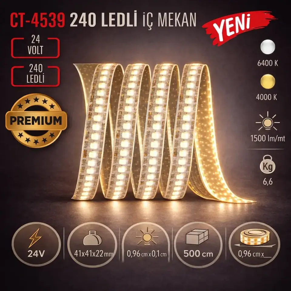 CATA CT-4539K 240 Ledli Iç Mekan 24V 4000 K