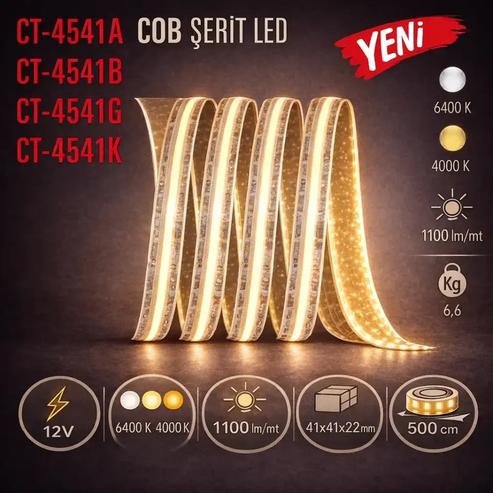CATA CT-4541A Cob Serit Led 12 V  Amber