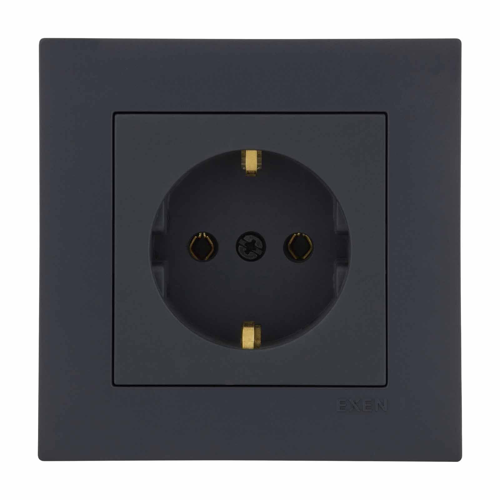 Exen Karell Füme Toprakli Priz Komple Takim