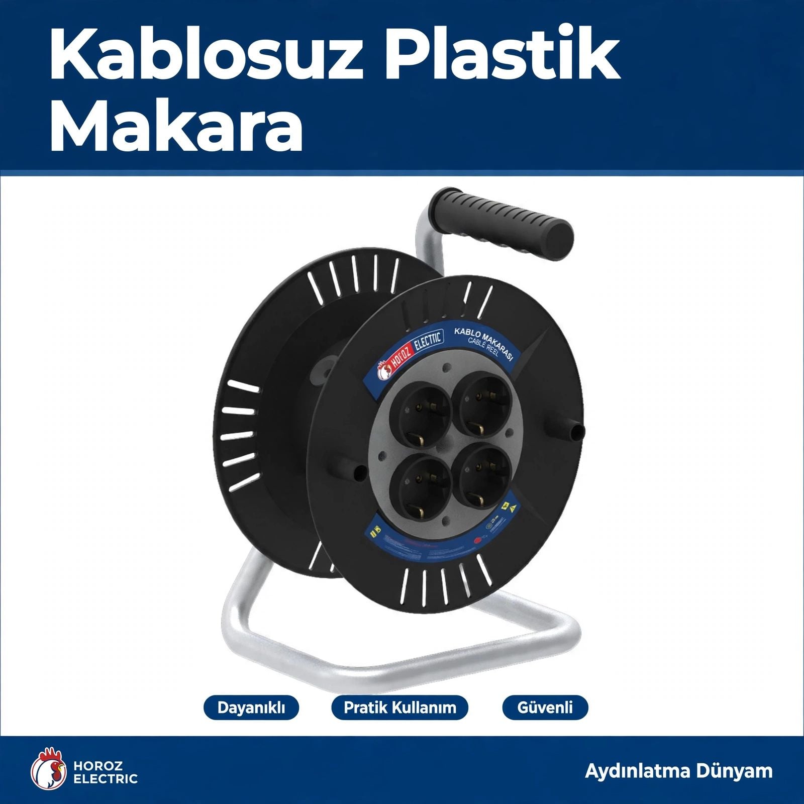 Horoz 310-000-401 Spin 1 Seyyar Plastik Makara Kablosuz