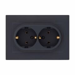 Exen Karell Füme Ikili Toprakli Priz Komple Takim