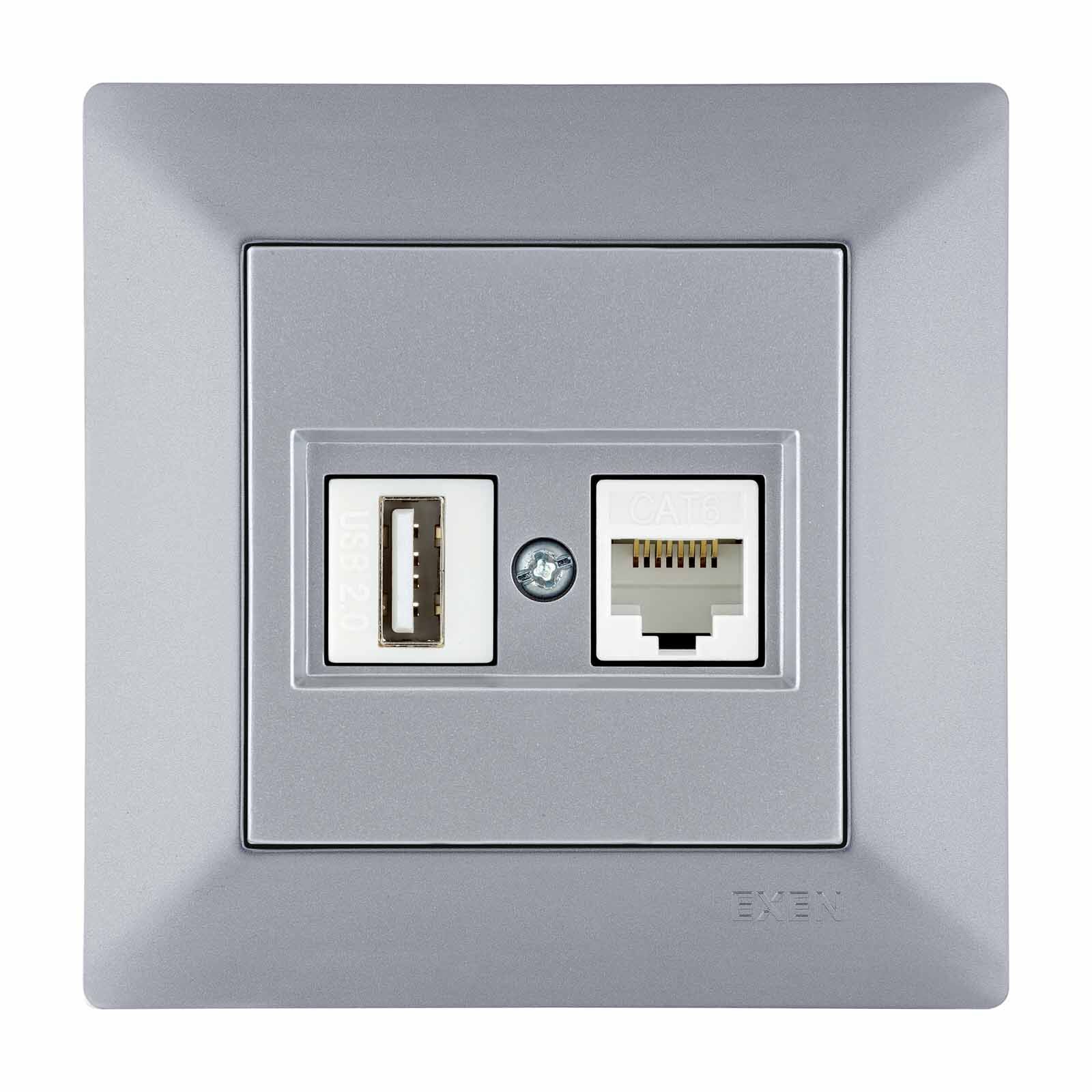 Exen Odak Gümüs Data+Usb Prizi Jakli (Sarj Edemez) Komple Takim