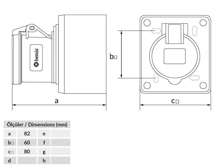 Bemis  2/32A. Duvar Priz IP44 BC1-3102-2510