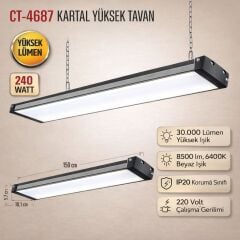 CATA CT-4687 Kartal Yüksek Tavan Led Linear 240W Beyaz ışık