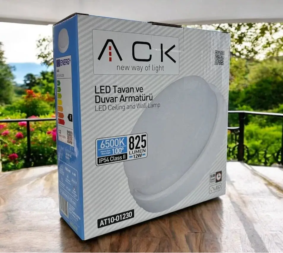 ACK 12W Beyaz 6500K Ip54 S.Ü. Led Tavan Armatürü AT10-01230 en uygun fiyatlı satıcı