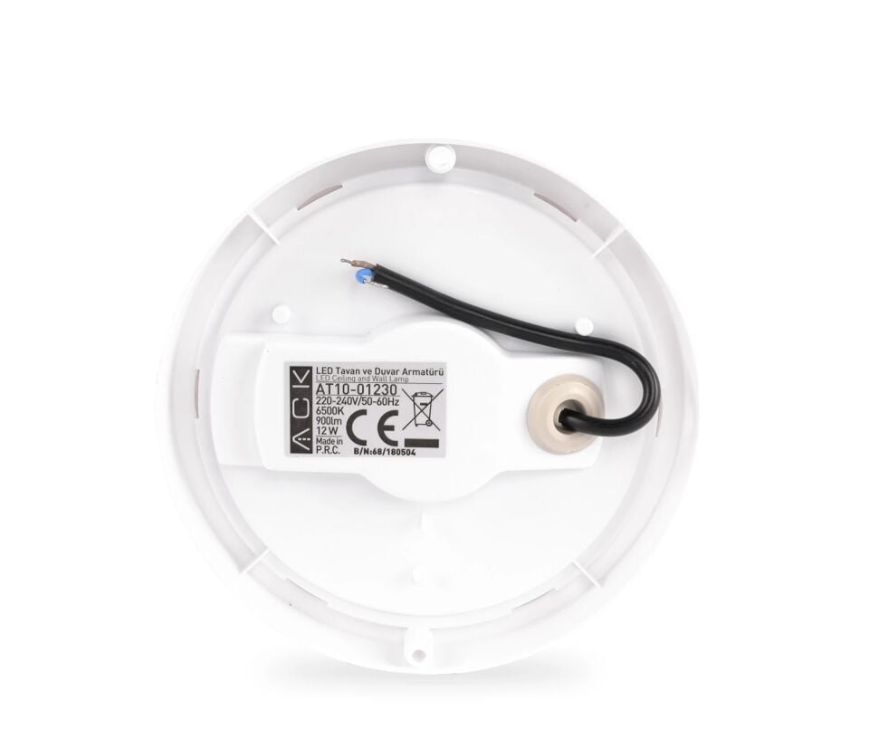 ACK 12W Beyaz 6500K Ip54 S.Ü. Led Tavan Armatürü AT10-01230