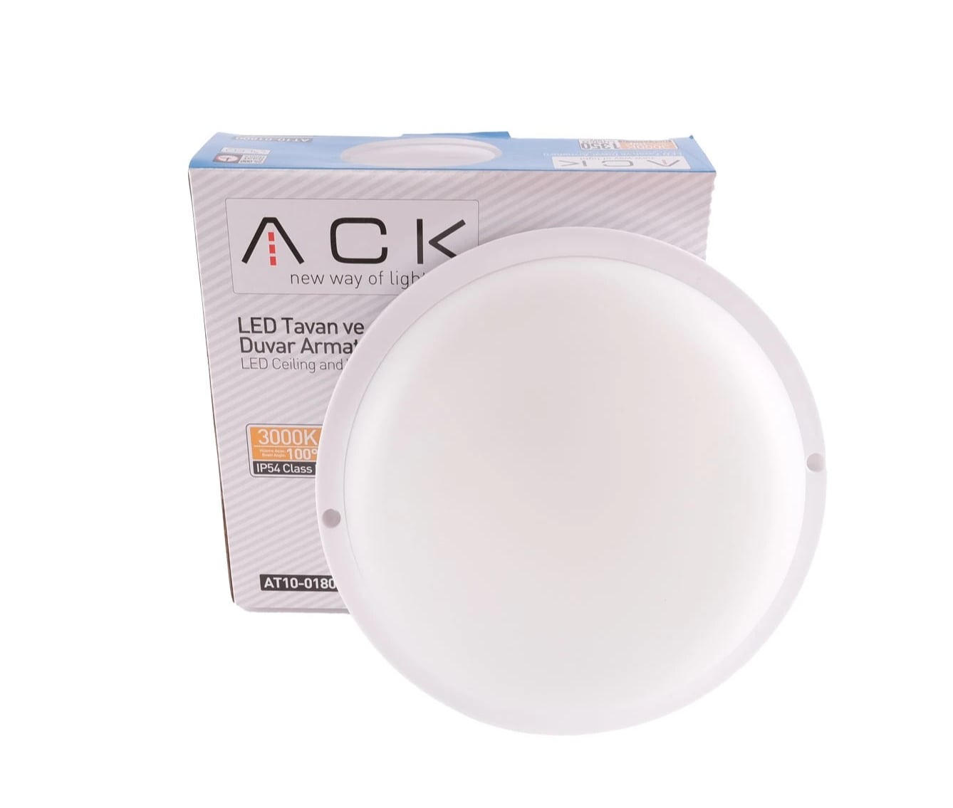 ACK 18W Beyaz 3000K Ip54 S.Ü. Led Tavan Armatürü AT10-01800 en uygun fiyatlı satıcı