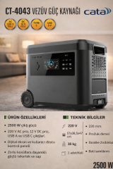 CATA CT-4043 Vezüv Güç Kaynagi 2500W Ac 220V Dc 12V Usb 5V