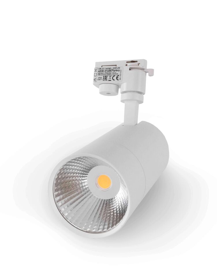 Ack 30W Beyaz 3000K Cob Led Monofaze Ray Armatürü