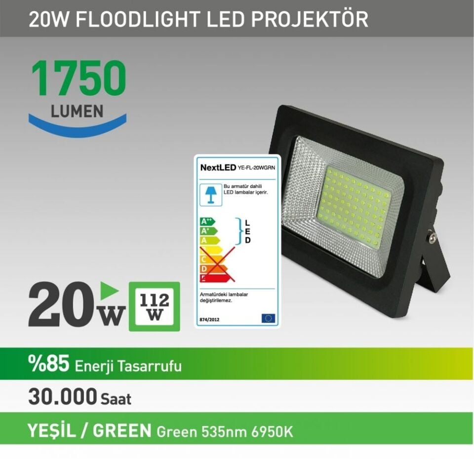 Next-NextStar 20W Projektor Yesıl