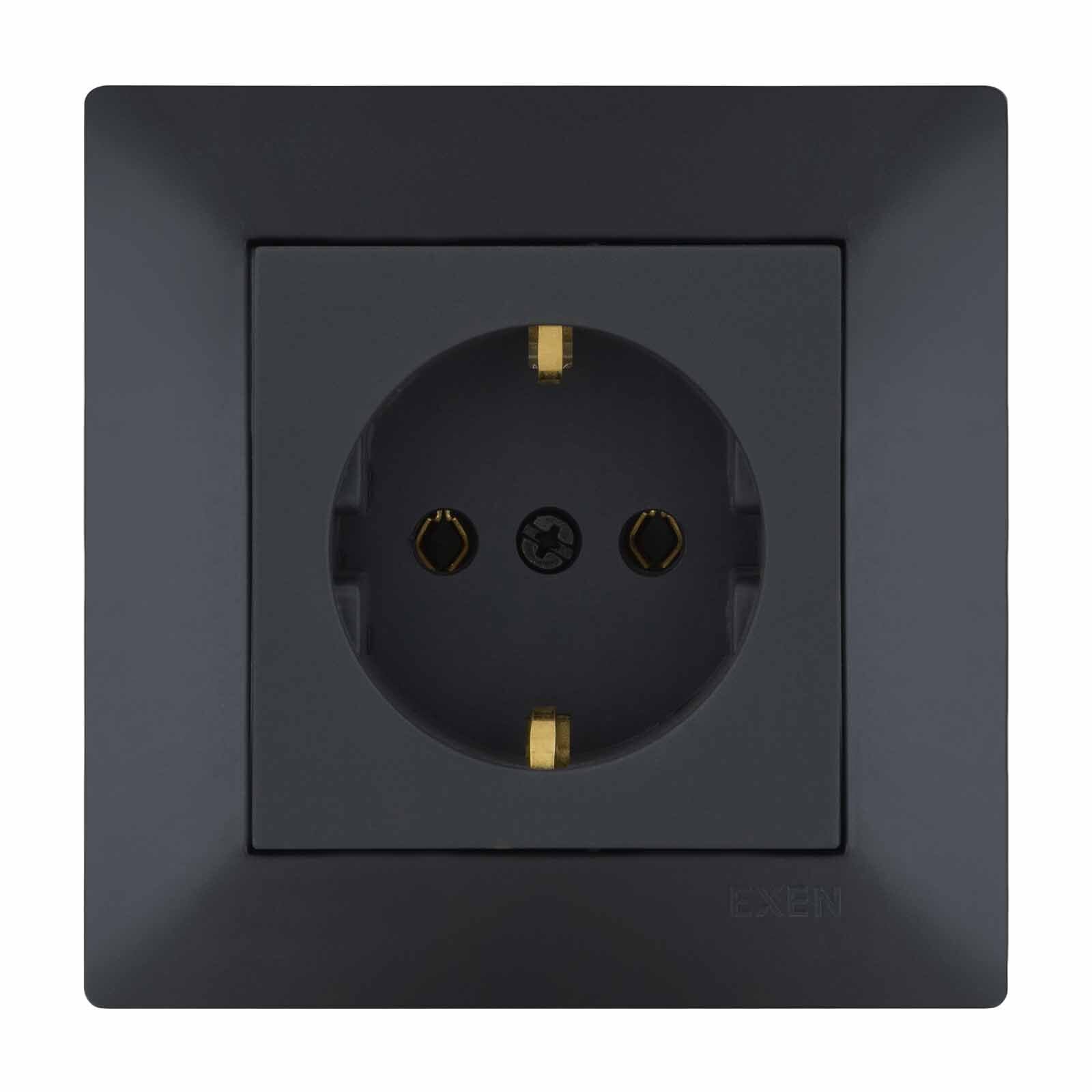 Exen Odak Füme Toprakli Priz Komple Takim