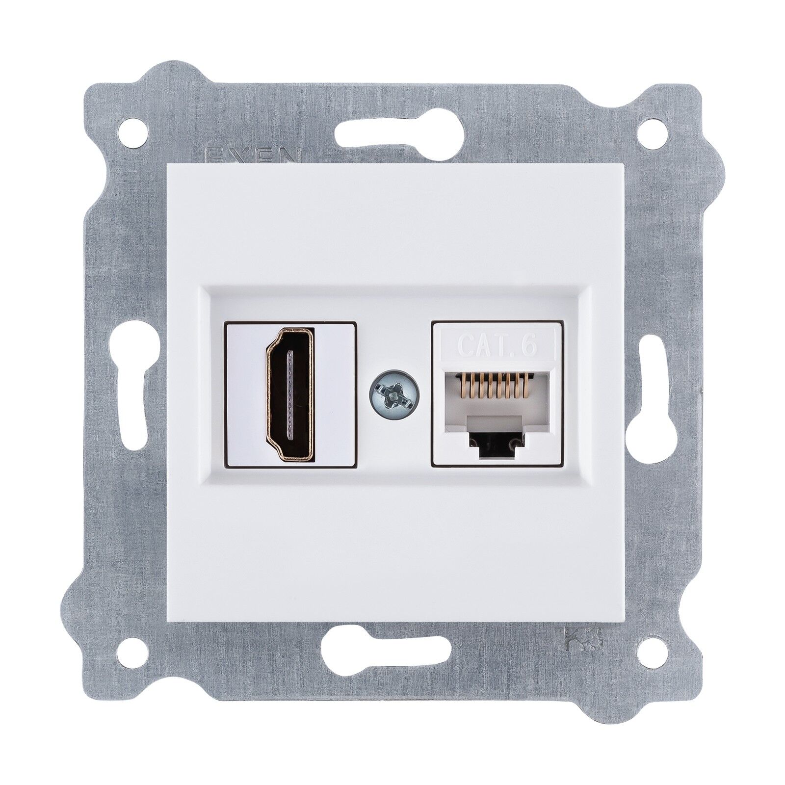 Exen Beyaz Modül+Kapak  Hdmi+Data Priz Jakli