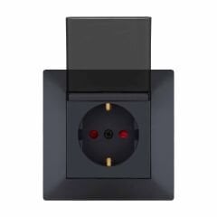 Exen Odak Füme Kapakli Çocuk Korumali Toprakli Priz Komple Takim