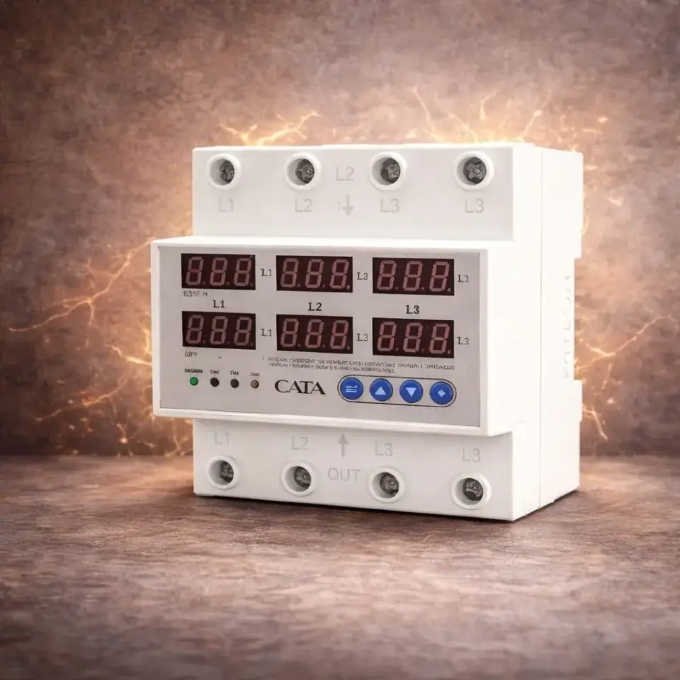 CATA CT-9199 Akilli Voltaj Akim Koruyucu Trifaze 63 Amper