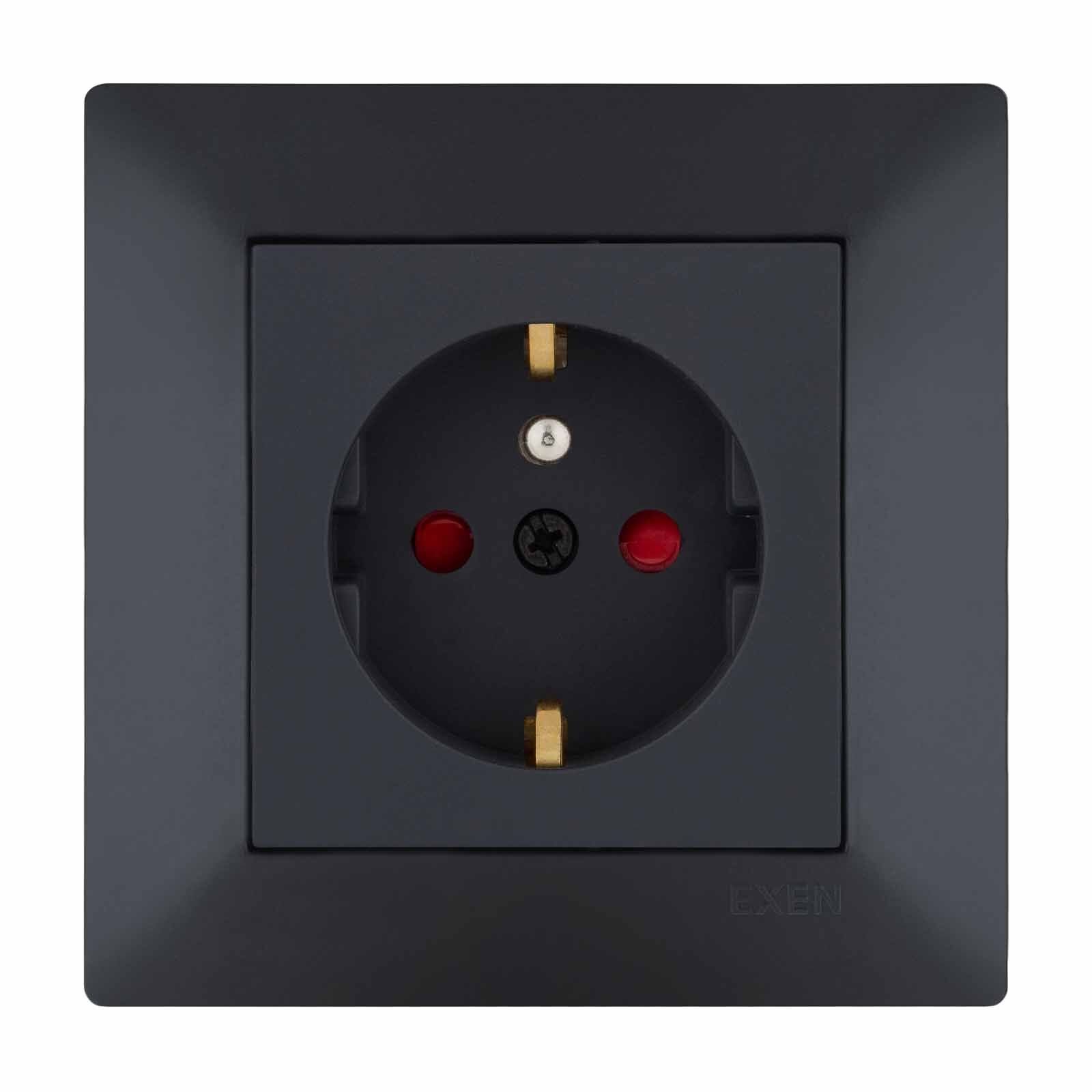 Exen Odak Füme Çocuk Korumali Ups Priz Komple Takim