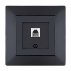 Exen Odak Füme Nümeris Telefon Prizi (Rj11 Kablolu) Komple Takim