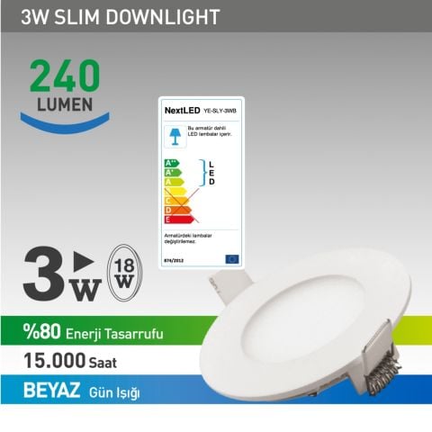 Next-NextStar 3W-Sly Beyaz Led Slım Ampul