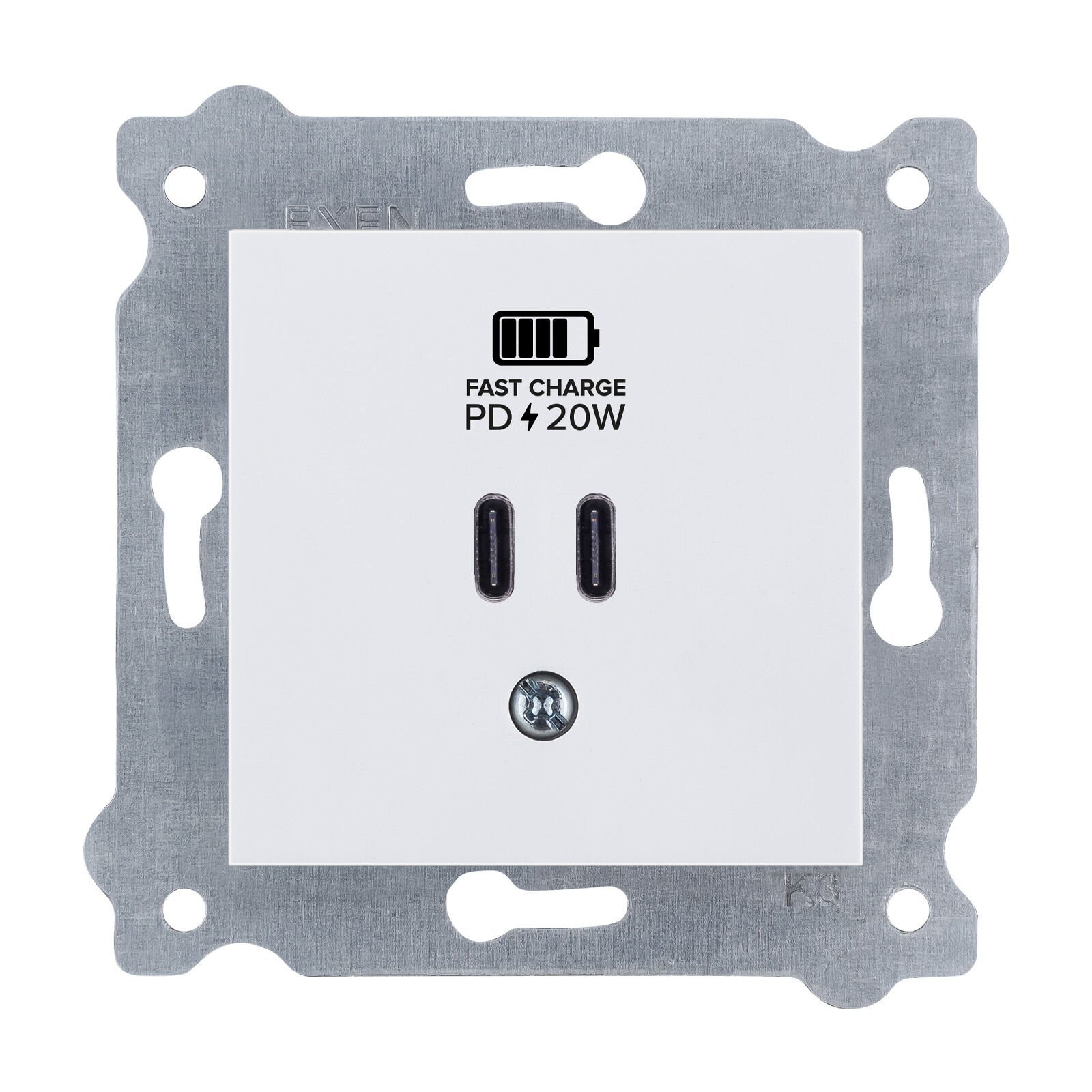 Exen Beyaz Modül+Kapak  2X Usb Sarj Prizi Type-C