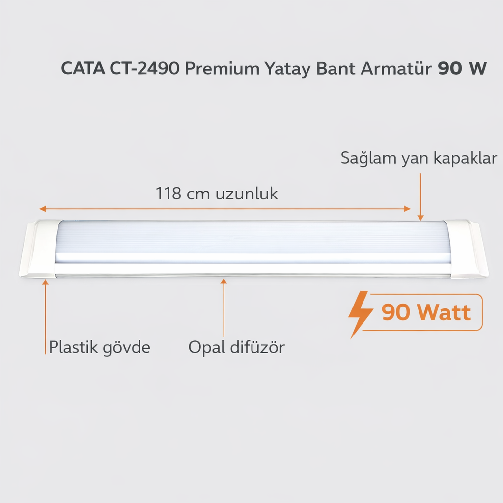 CATA CT-2490 Premium Yatay Bant Armatür 90 W