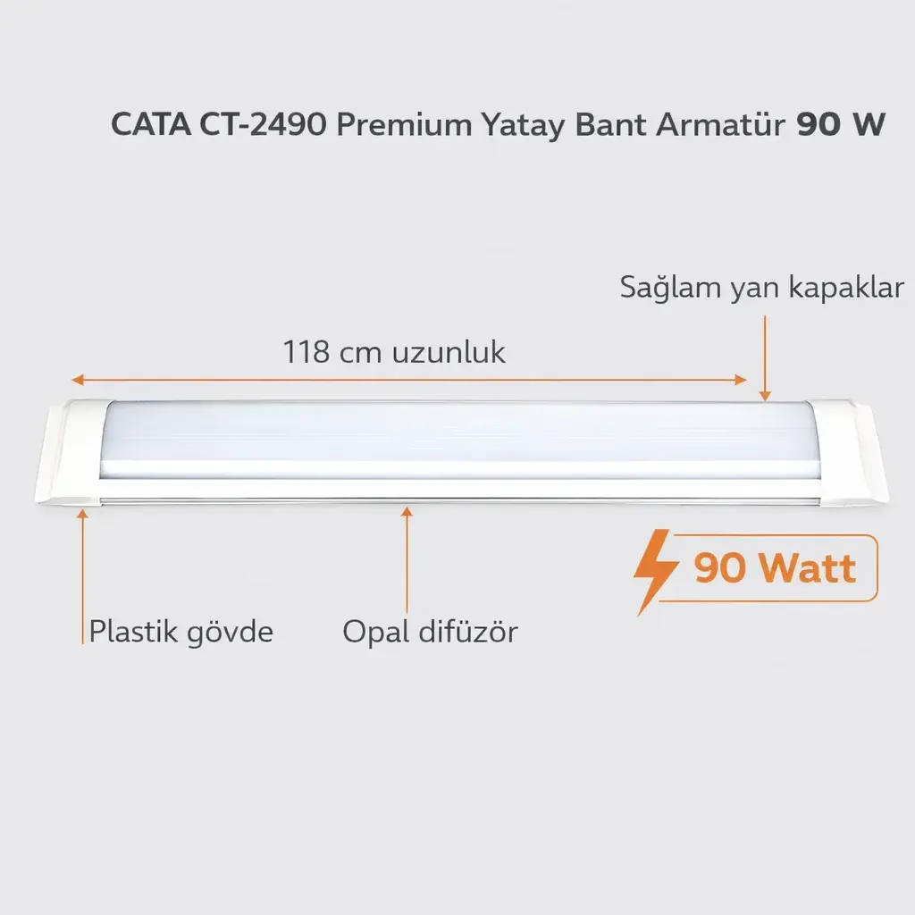 CATA CT-2490 Premium Yatay Bant Armatür 90 W