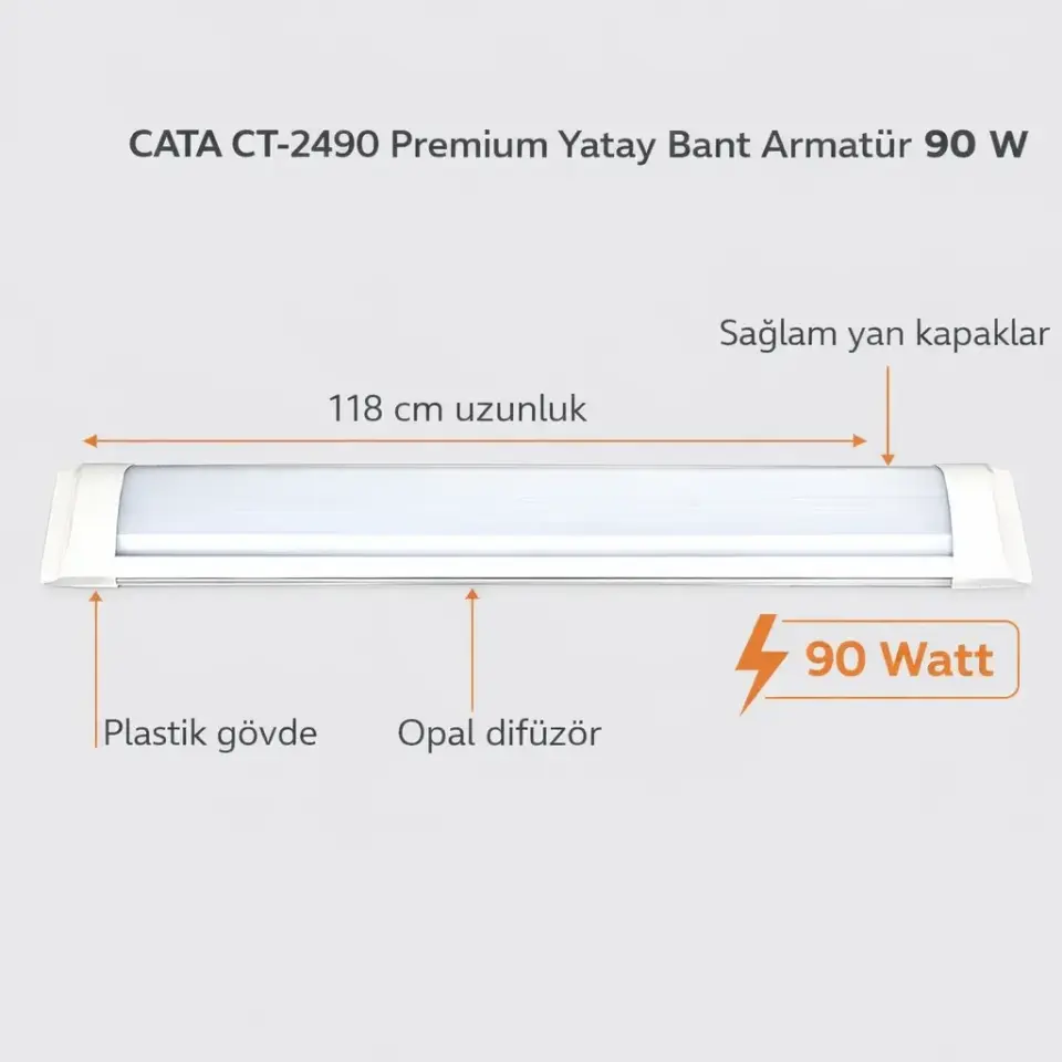 CATA CT-2490 Premium Yatay Bant Armatür 90 W
