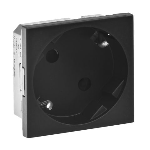 Legrand  Top. Priz, 45°, Ç.k, Otomatik, 16A, 250V~, 2M, Siyah LEG-079355L