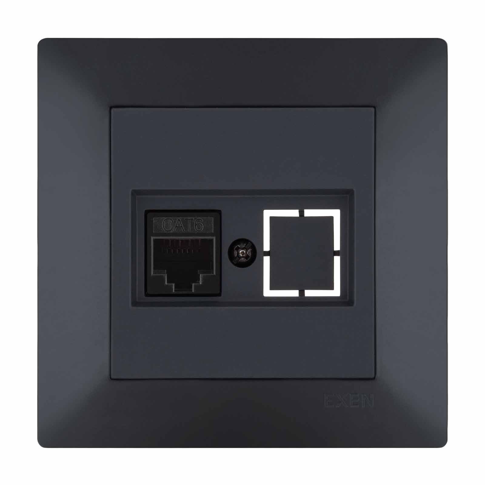 Exen Odak Füme Tekli Data Prizi Cat6 Komple Takim