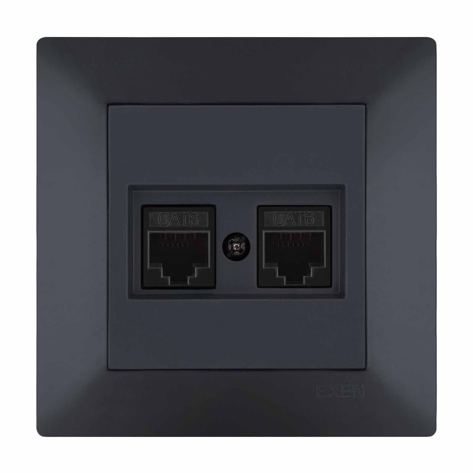 Exen Odak Füme Ikili Data Prizi Cat6 Komple Takim