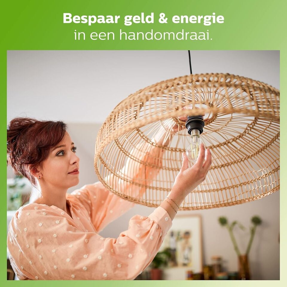 Philips Filament Ampul Seffaf 60 W A60 E27 2700K 2 Li Paket