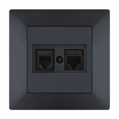 Exen Odak Füme Data Cat6 + Nümeris Telefon Prizi Cat3 Komple Takim
