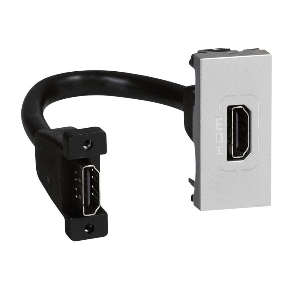 Legrand  Sistem Armada HDMI önceden sonlandırılmış priz, 1 modül, alüminyum LEG-079378