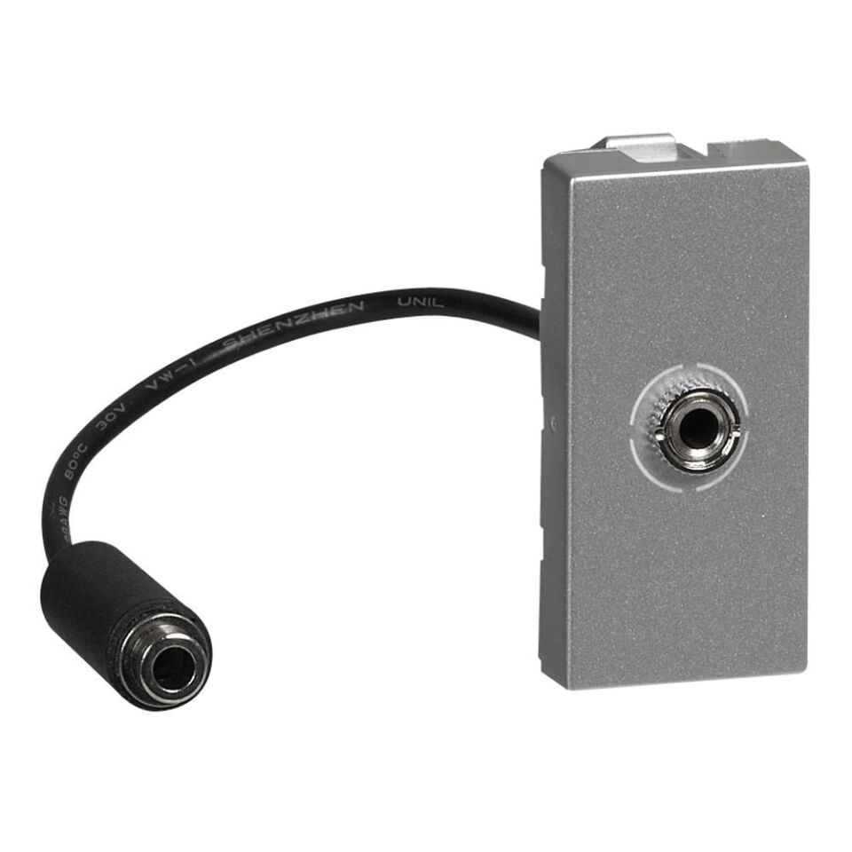 Legrand  Sistem Armada 3.5 mm önceden sonlandırılmış jack priz, 1 modül, alüminyum LEG-079379